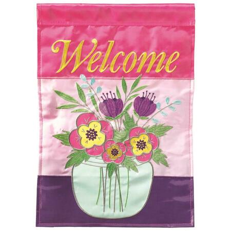 RECINTO 13 x 18 in. Welcome Topiary Shaped Garden Flag RE3463352